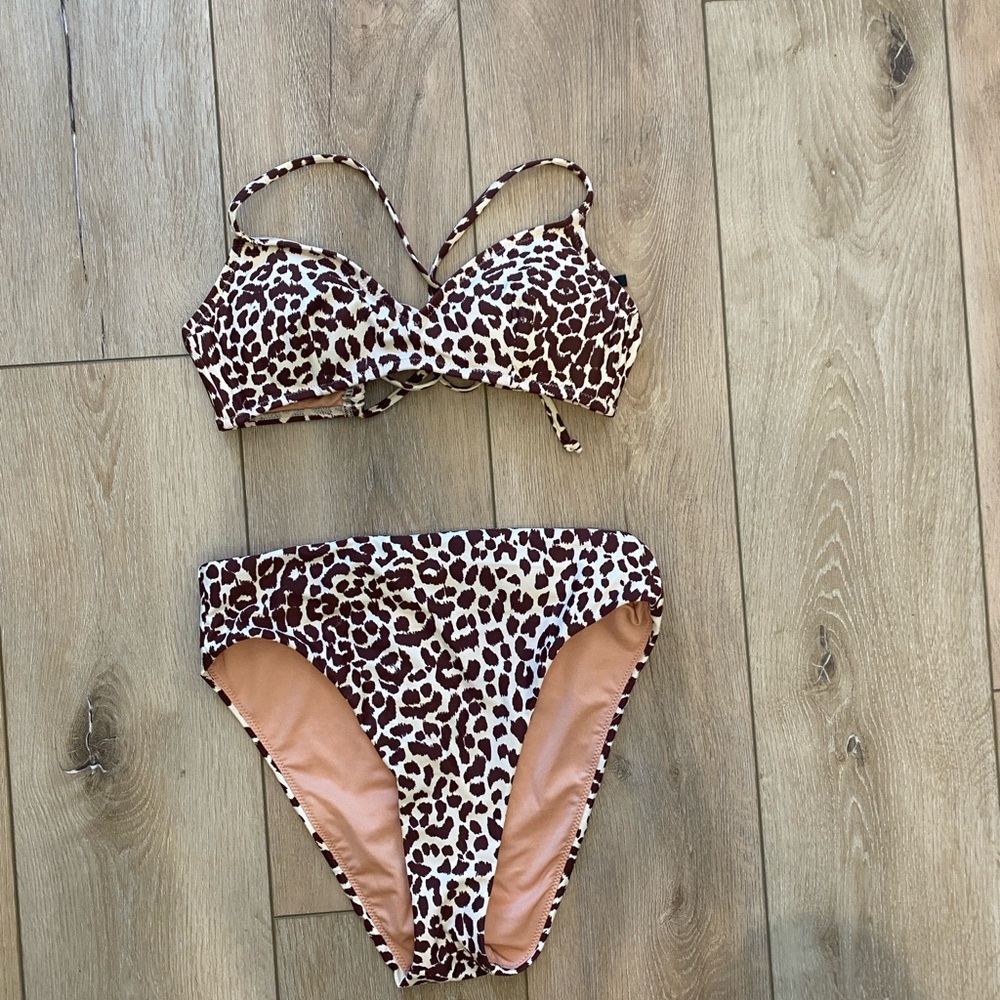Jcrew Leopard Print Bikini Set